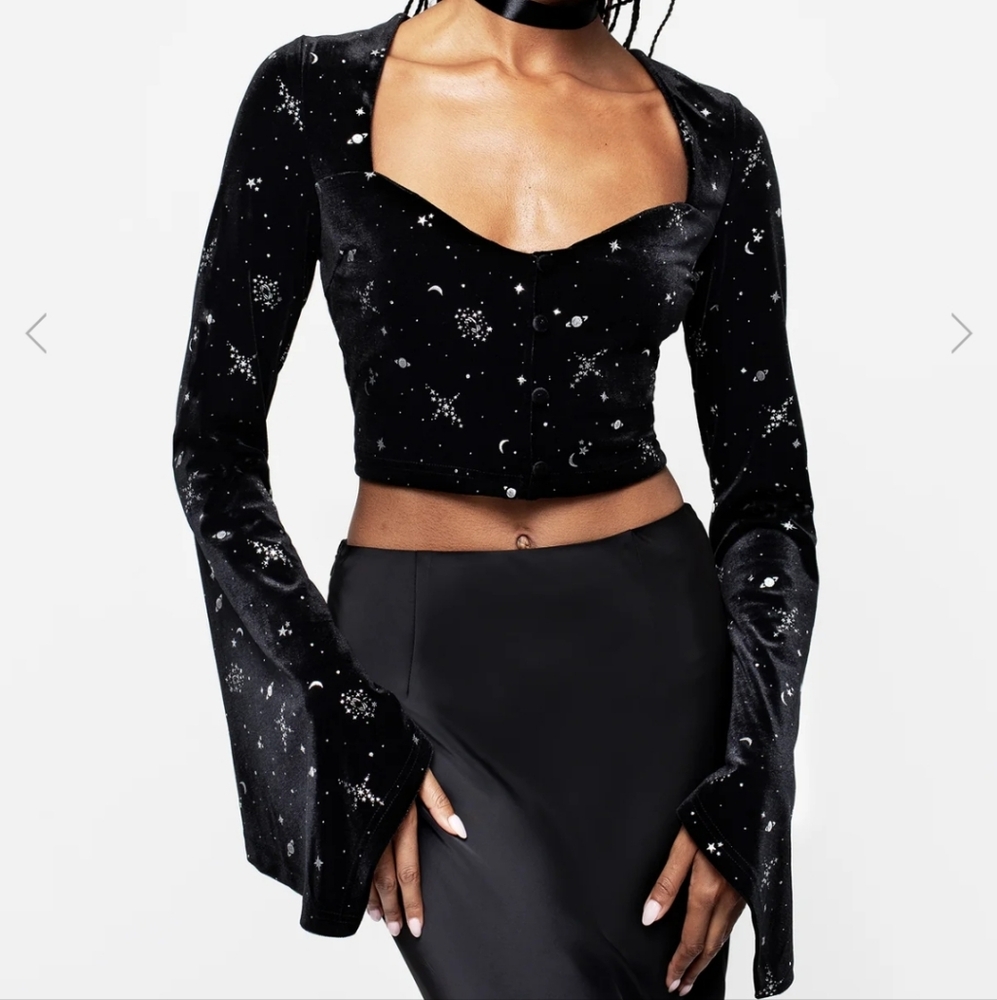 Disturbia Veniri Velour Crop Top - US 6